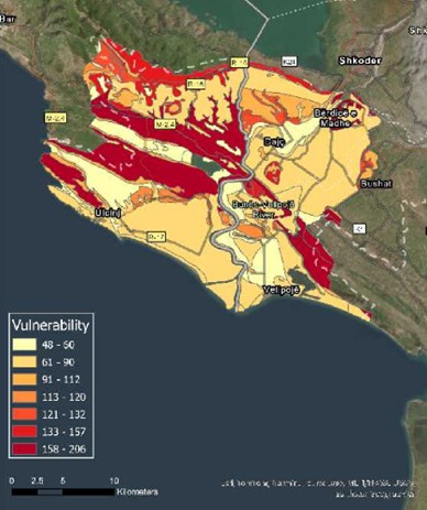 Vulnerability map of the Buna/Bojana Aquifer - Dataset - IHP Water ...